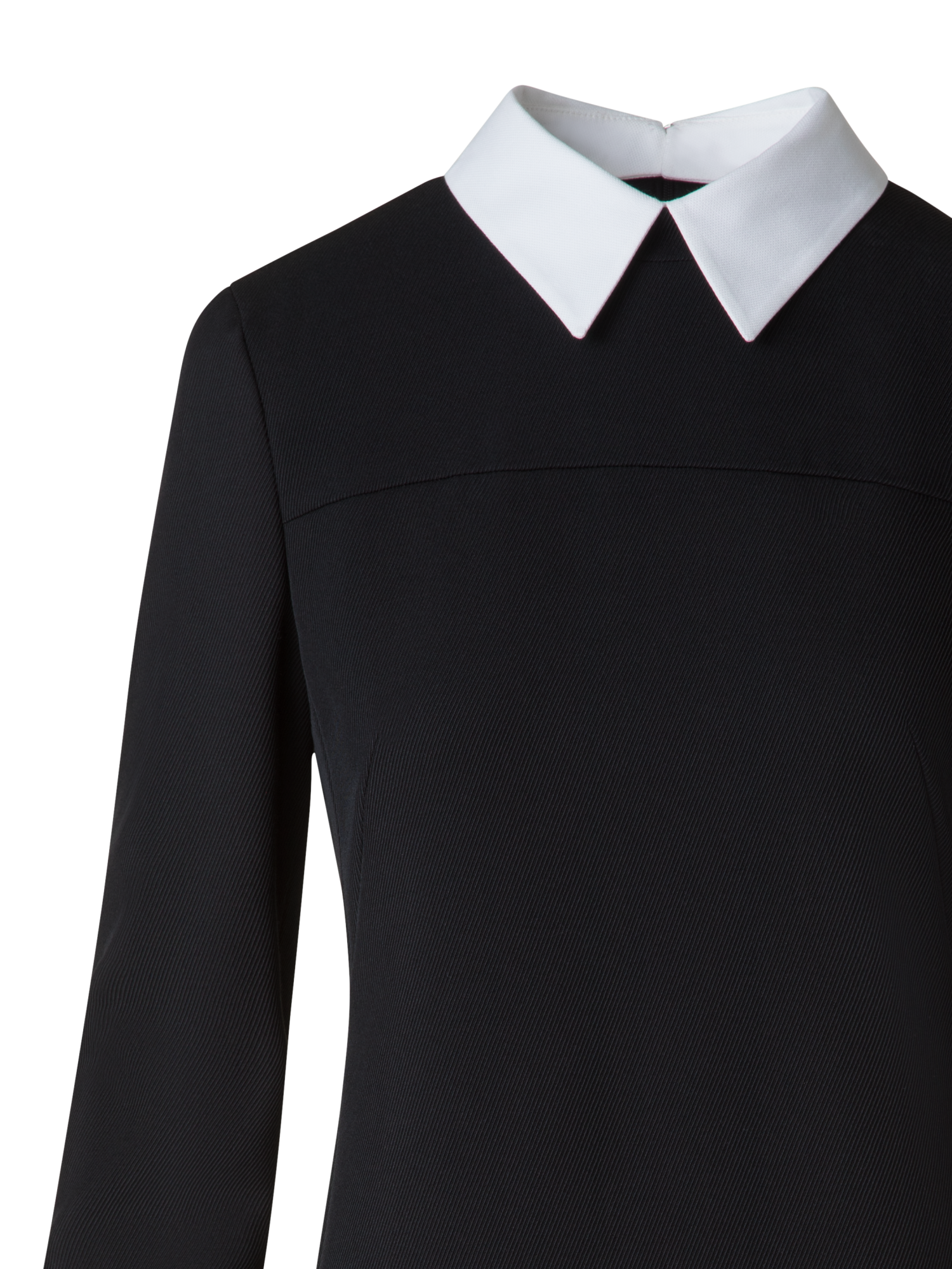 Designer Etuikleid mit abnehmbarem Kragen und Manschetten - Schwarz - Bunt