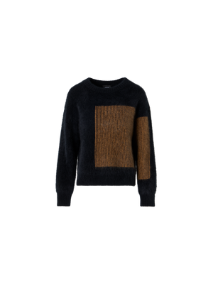 Designer Cloud Cashmere Pullover in Oro Lienzo Jacquard - Schwarz - Braun - Bunt
