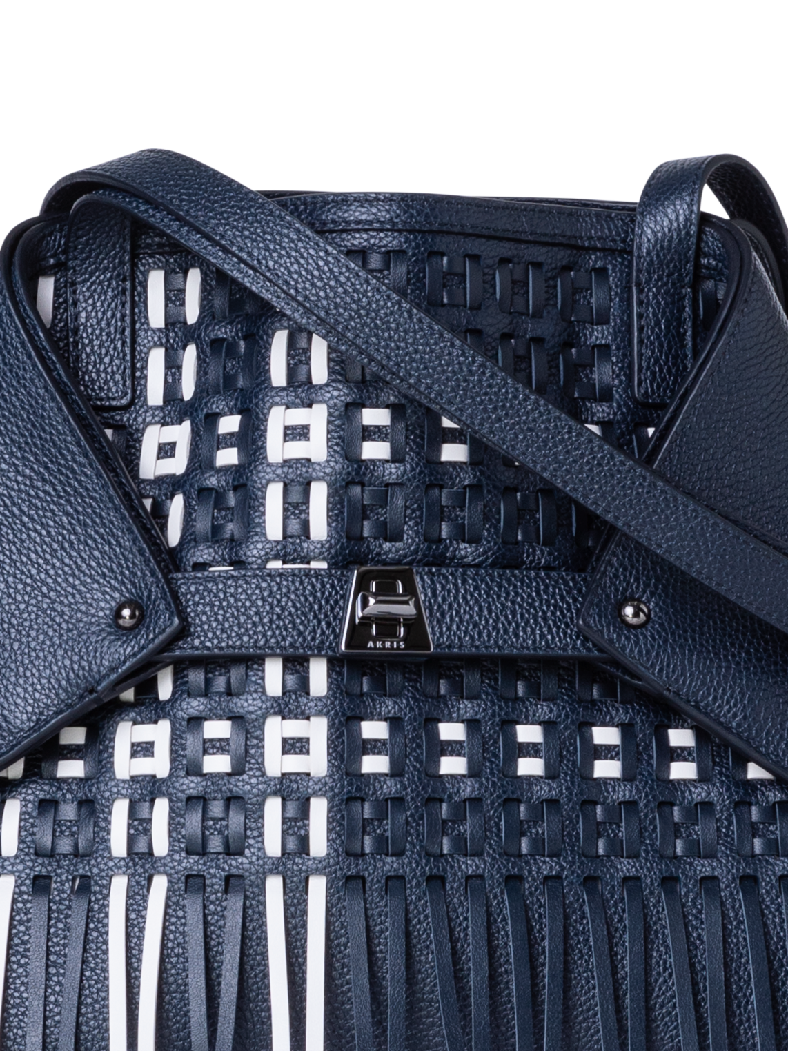 Designer Ai Small Shoulder Tote - Blau - Bunt - Weiss