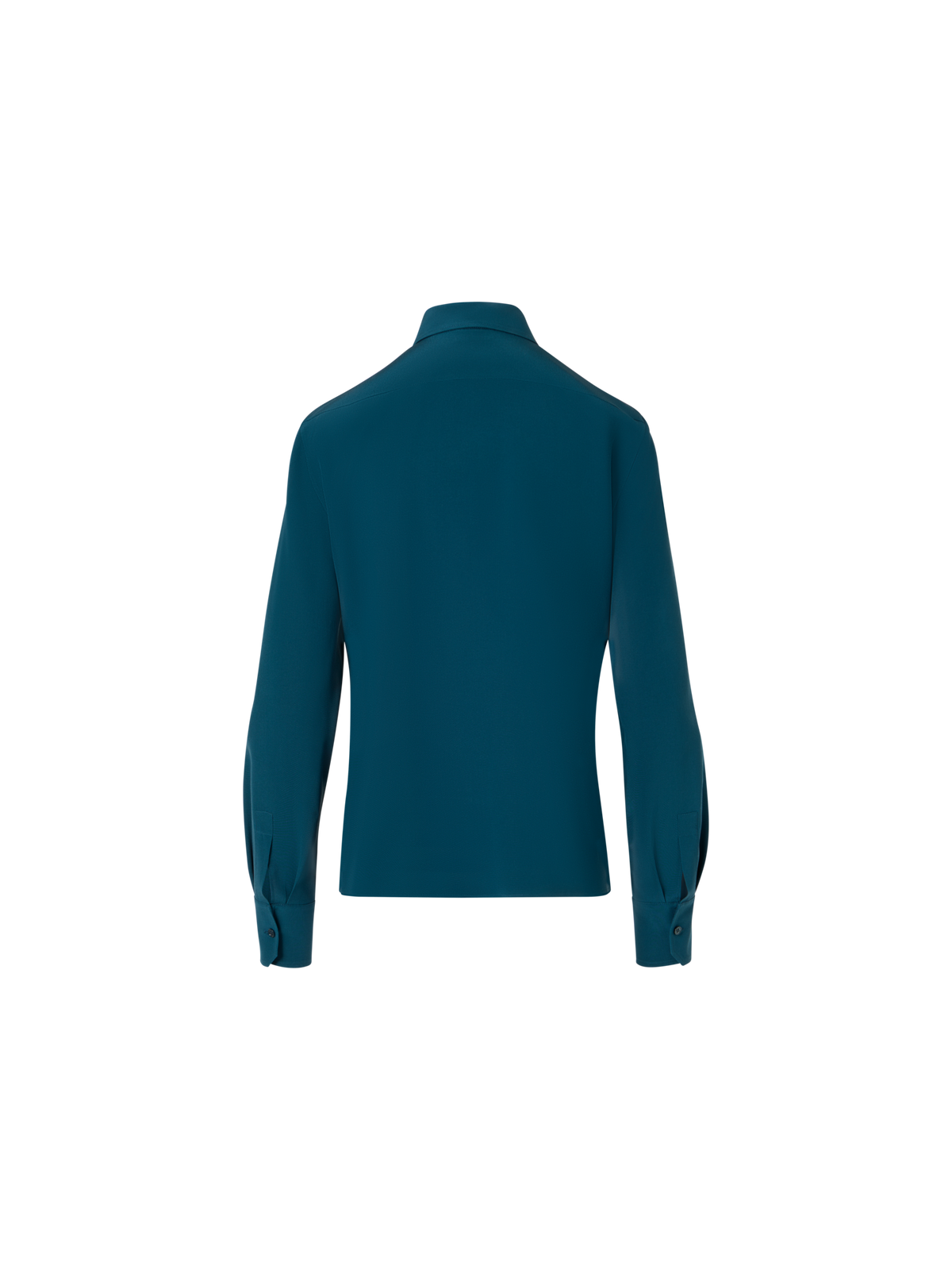Designer Langärmelige Tunikabluse aus Seidenkrepp - Blau
