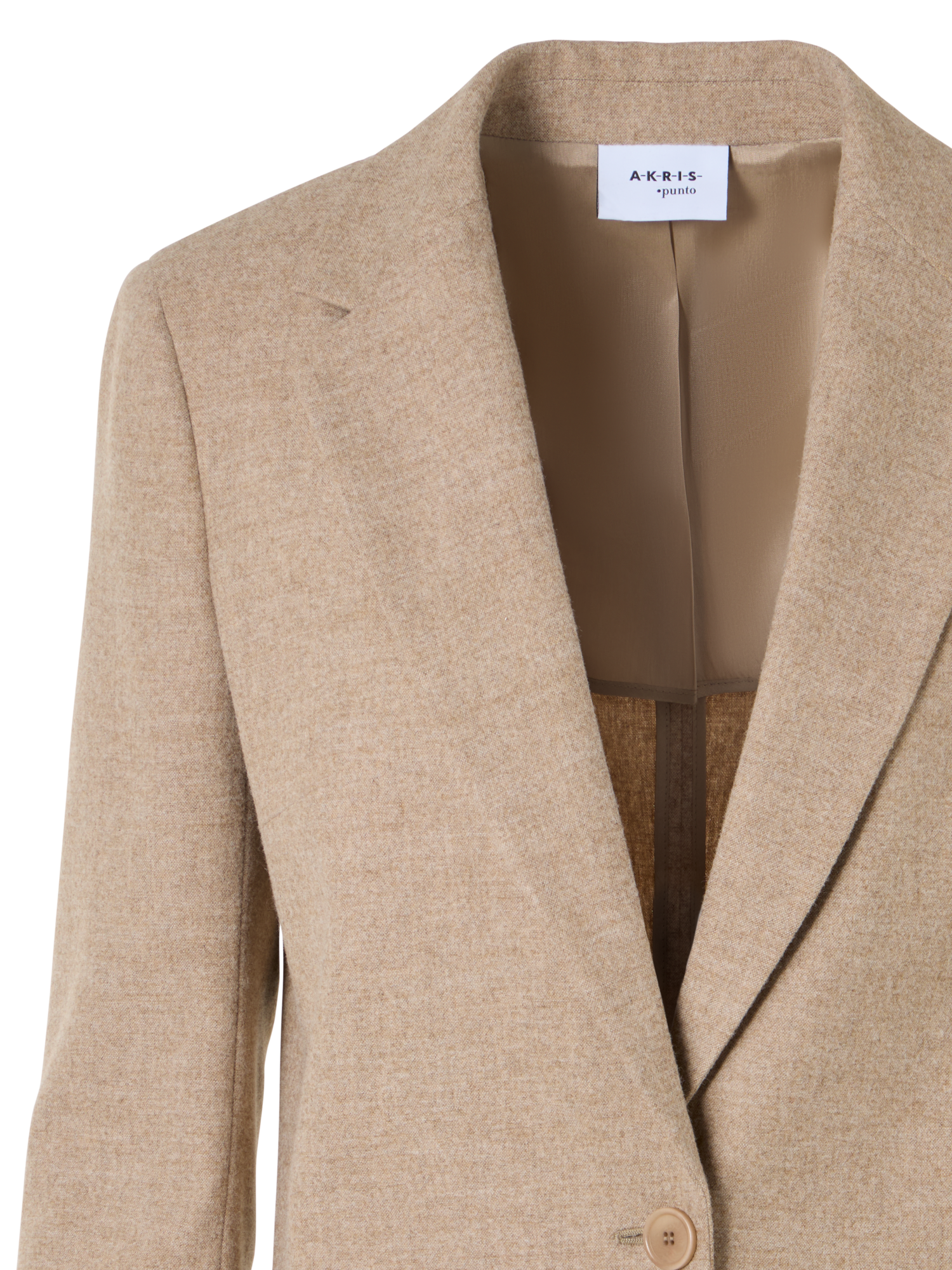 Designer Boyfriend-Blazer aus pastellfarbenem Flanell - Beige