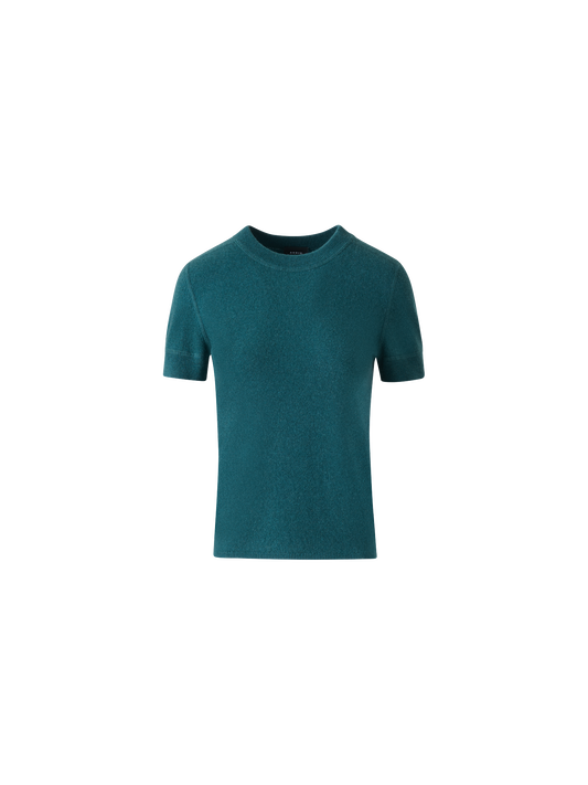 Designer Kurzarmpullover aus reinem Kaschmir - Grün