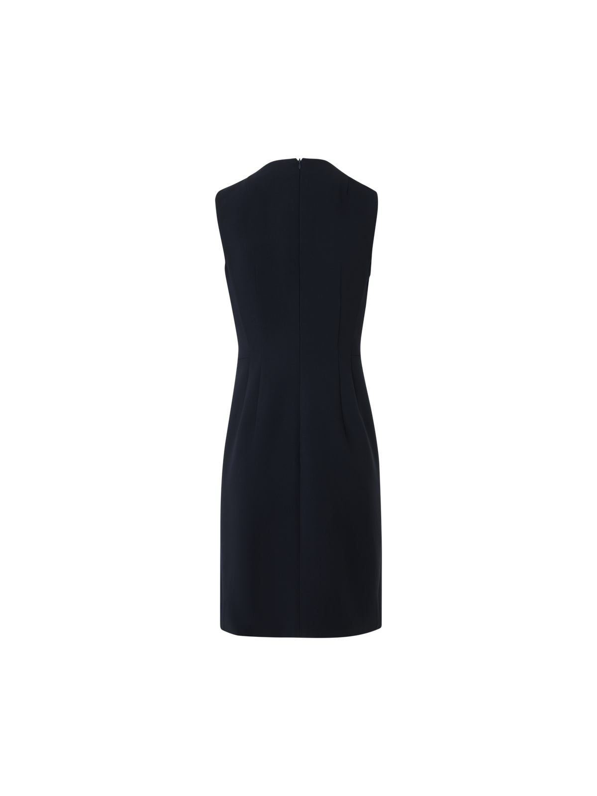 Designer Bi-Stretch-Doubleface-Etuikleid aus Wolle - Dunkelblau