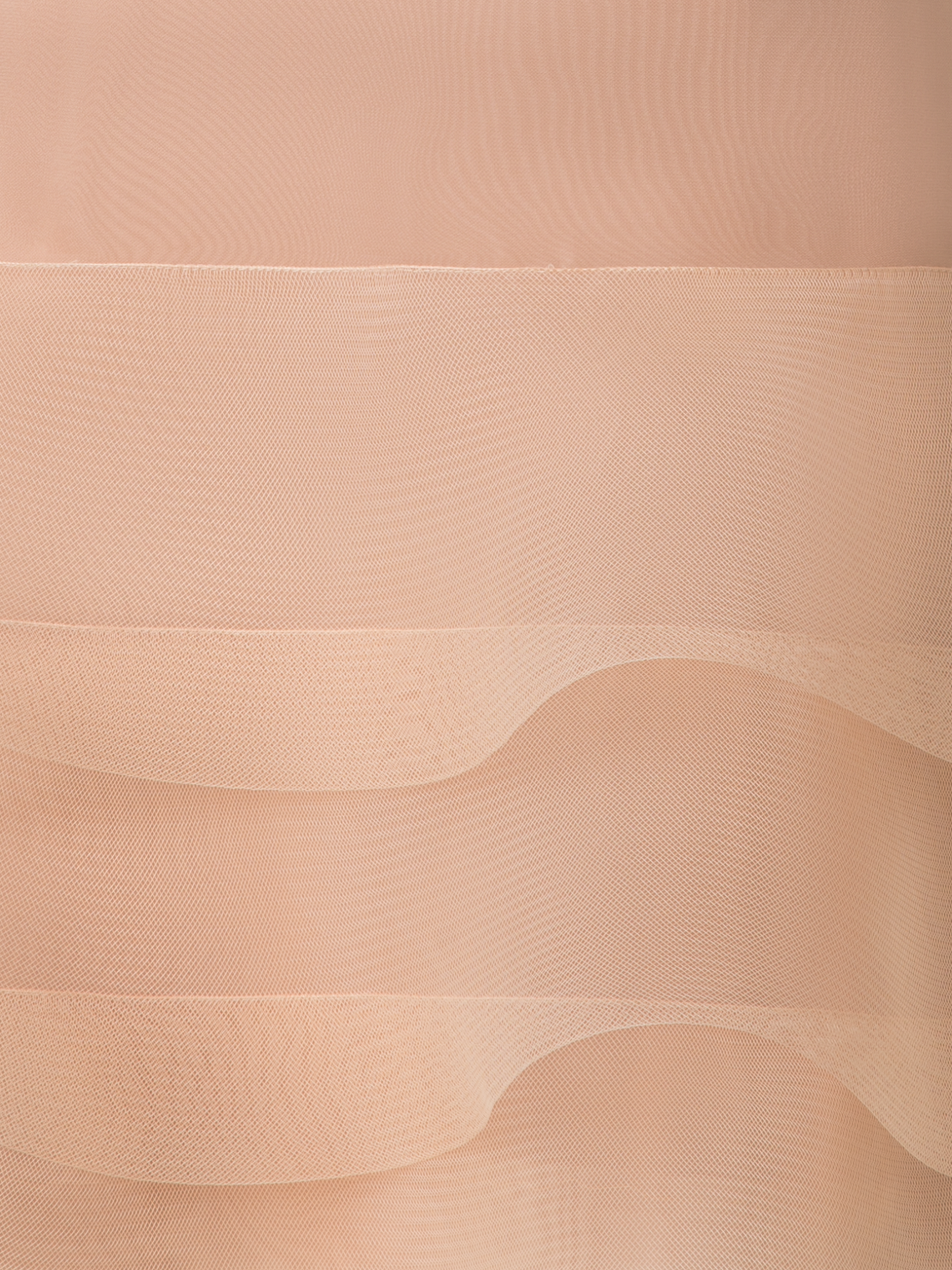 Designer Organza-Minikleid mit Wellen - Beige