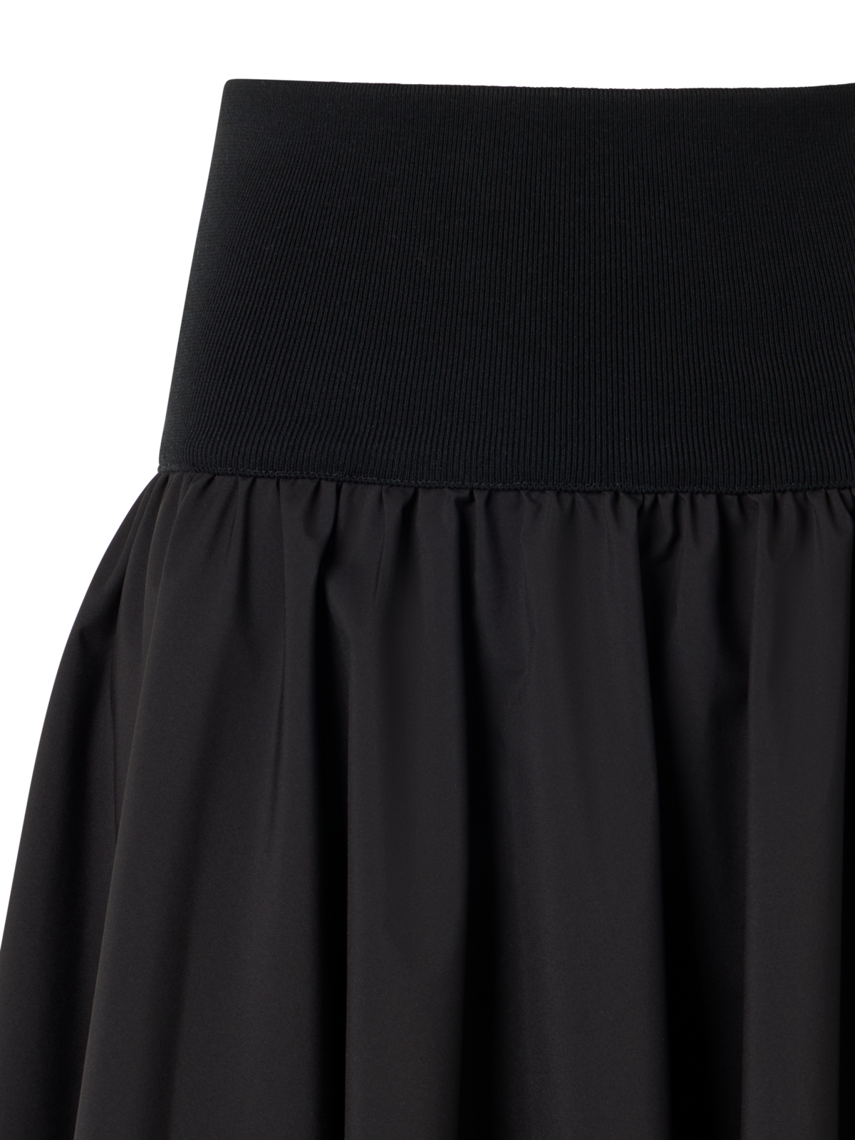 Designer Ausgestellter Minirock aus Mixed-Media - Schwarz