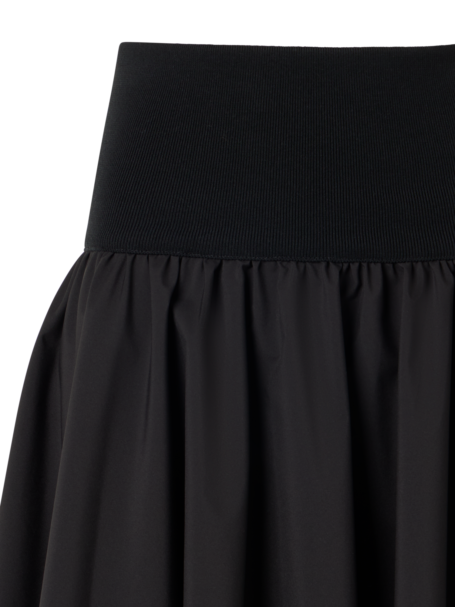 Designer Ausgestellter Minirock aus Mixed-Media - Schwarz