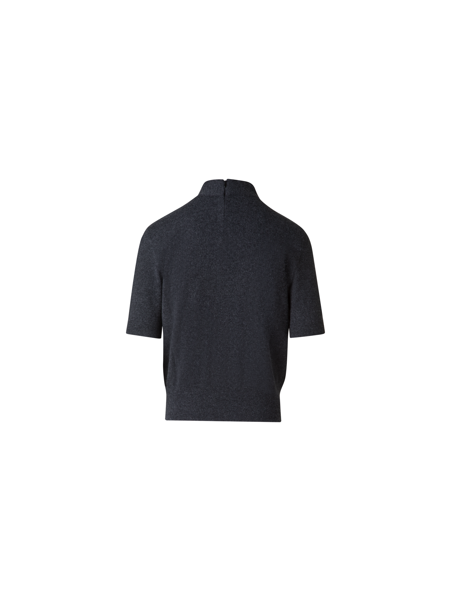 Designer Kurzärmeliger Kaschmirpullover mit Knotendetail - Grau