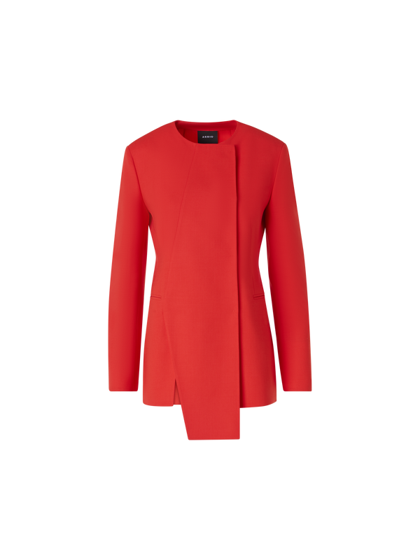 Designer Hemil taillierte Jacke mit Polygon-Patchwork - Rot