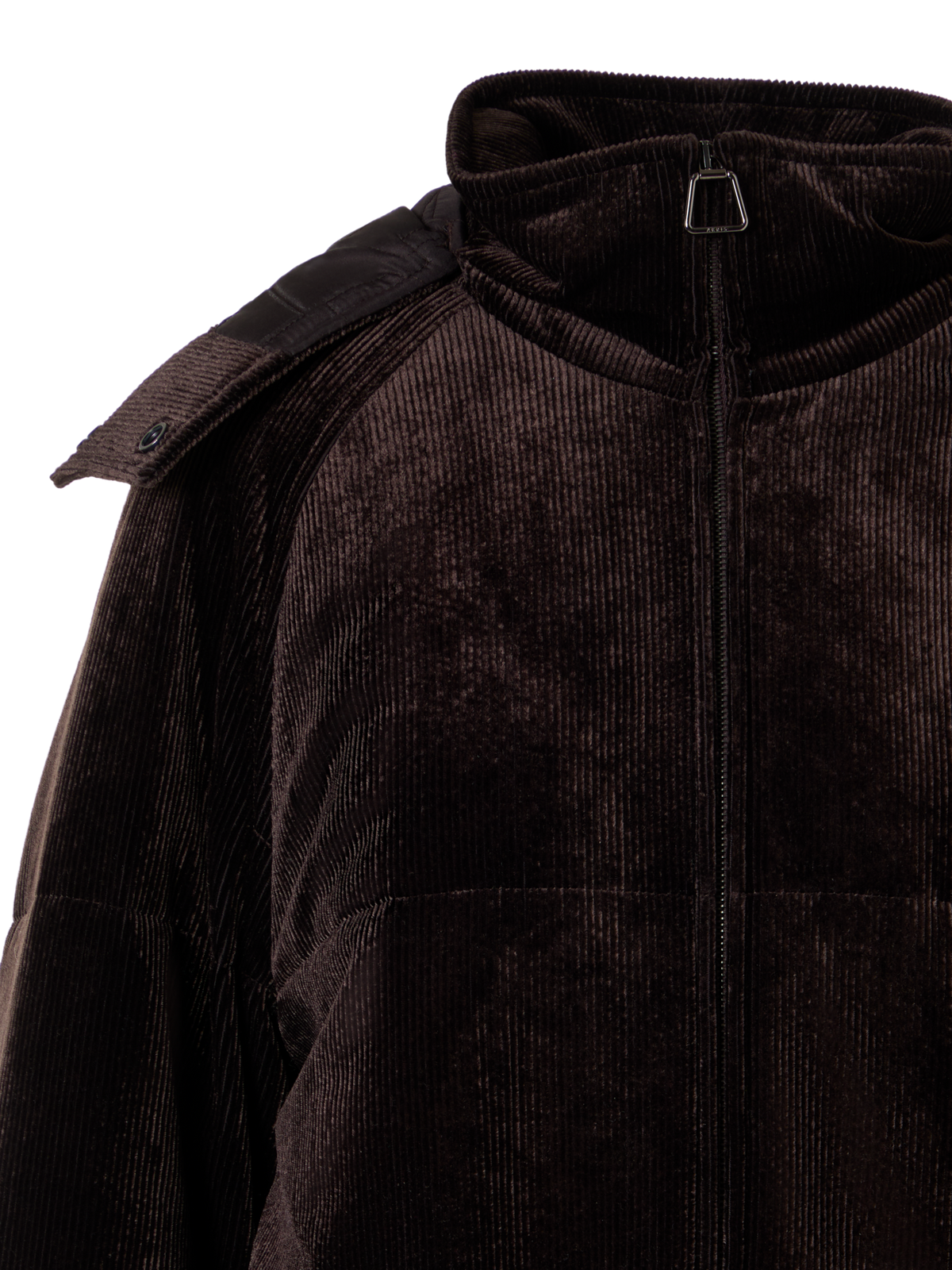 Designer Wattierter Oversize-Parka aus Cord - Braun