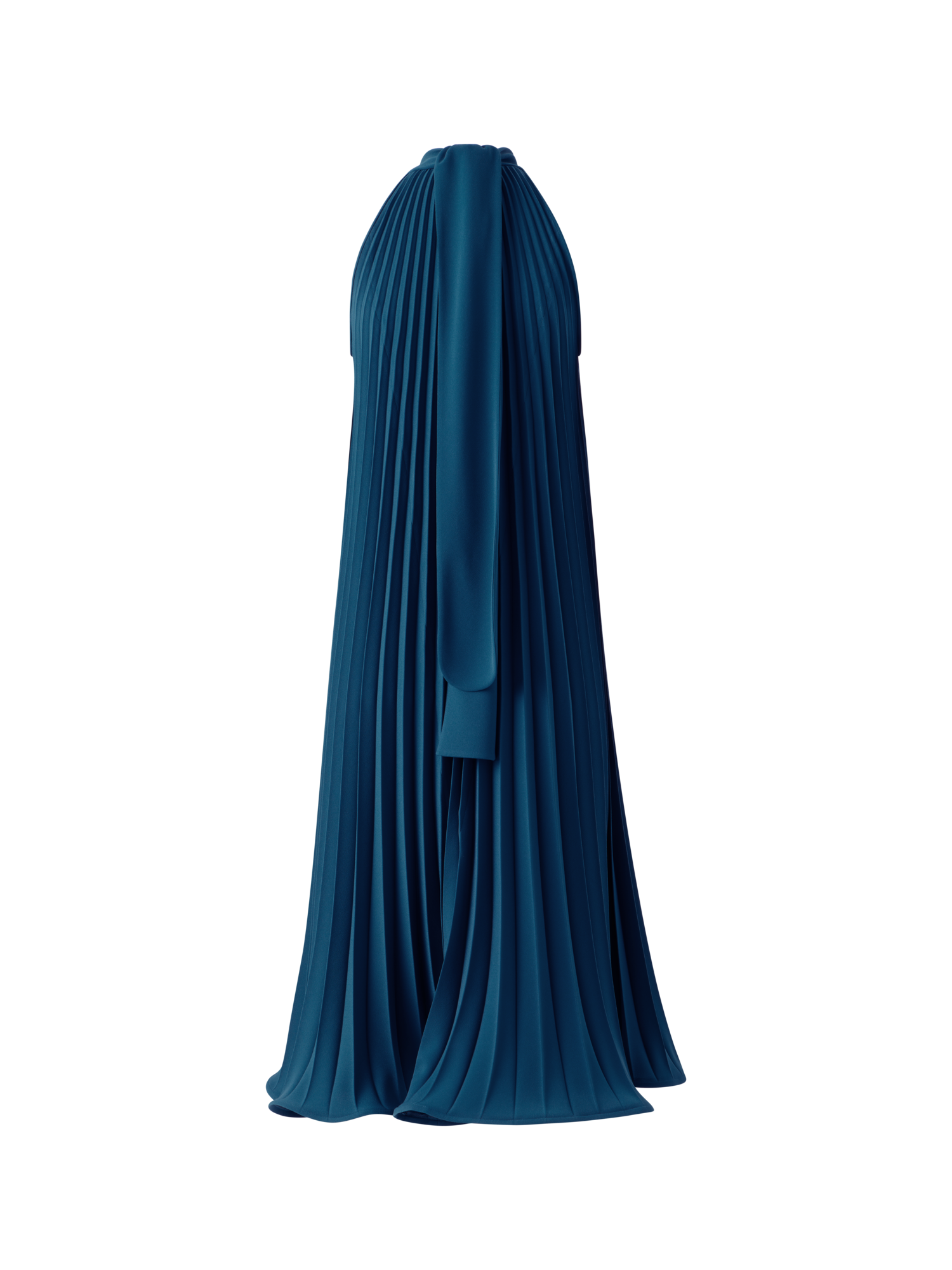 Designer Plissee-Neckholder-Minikleid in A-Linie - Dunkelblau