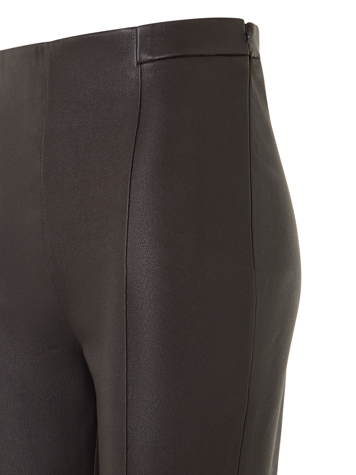 Designer Schmale Hose aus Stretch-Leder - Braun