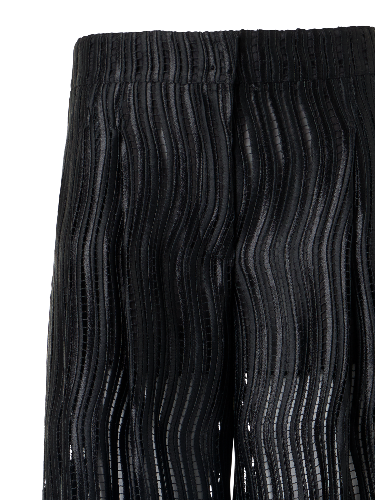 Designer Cassie weite Hose aus Wave-Guipure - Schwarz