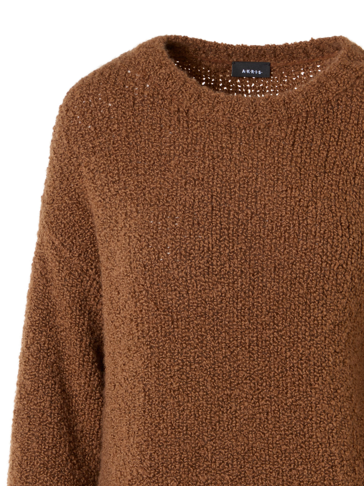 Designer Pullover aus Kaschmir-Seiden-Bouclé - Braun