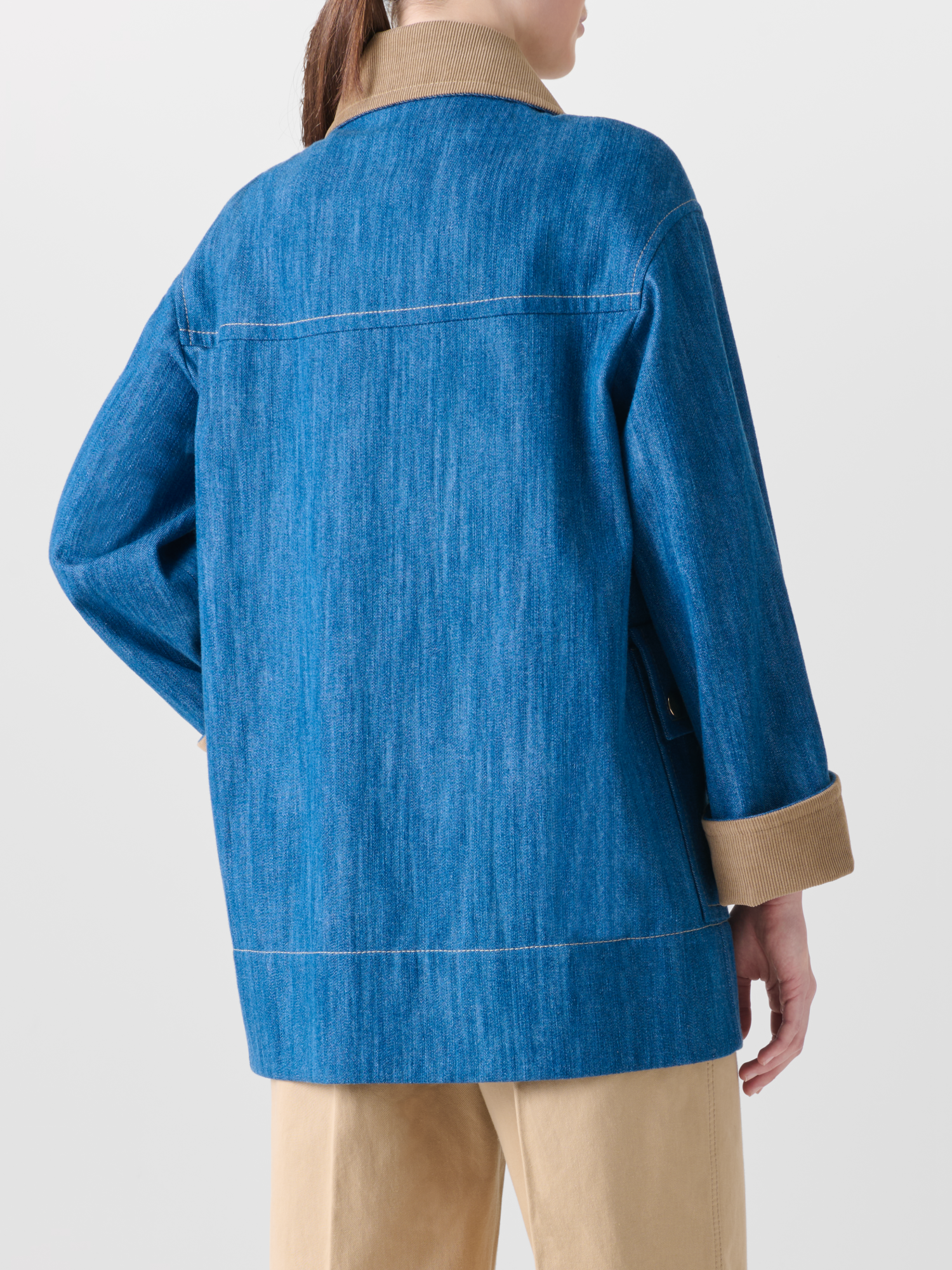 Designer Oversize Parka aus Baumwoll-Denim - Blau - Bunt 