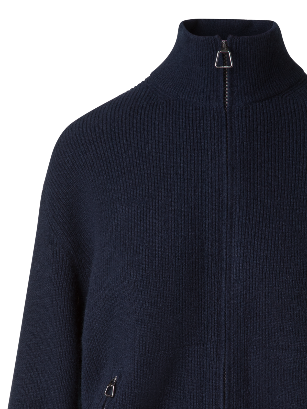 Designer Gerippte Kaschmir-Strickjacke - Dunkelblau - Blau