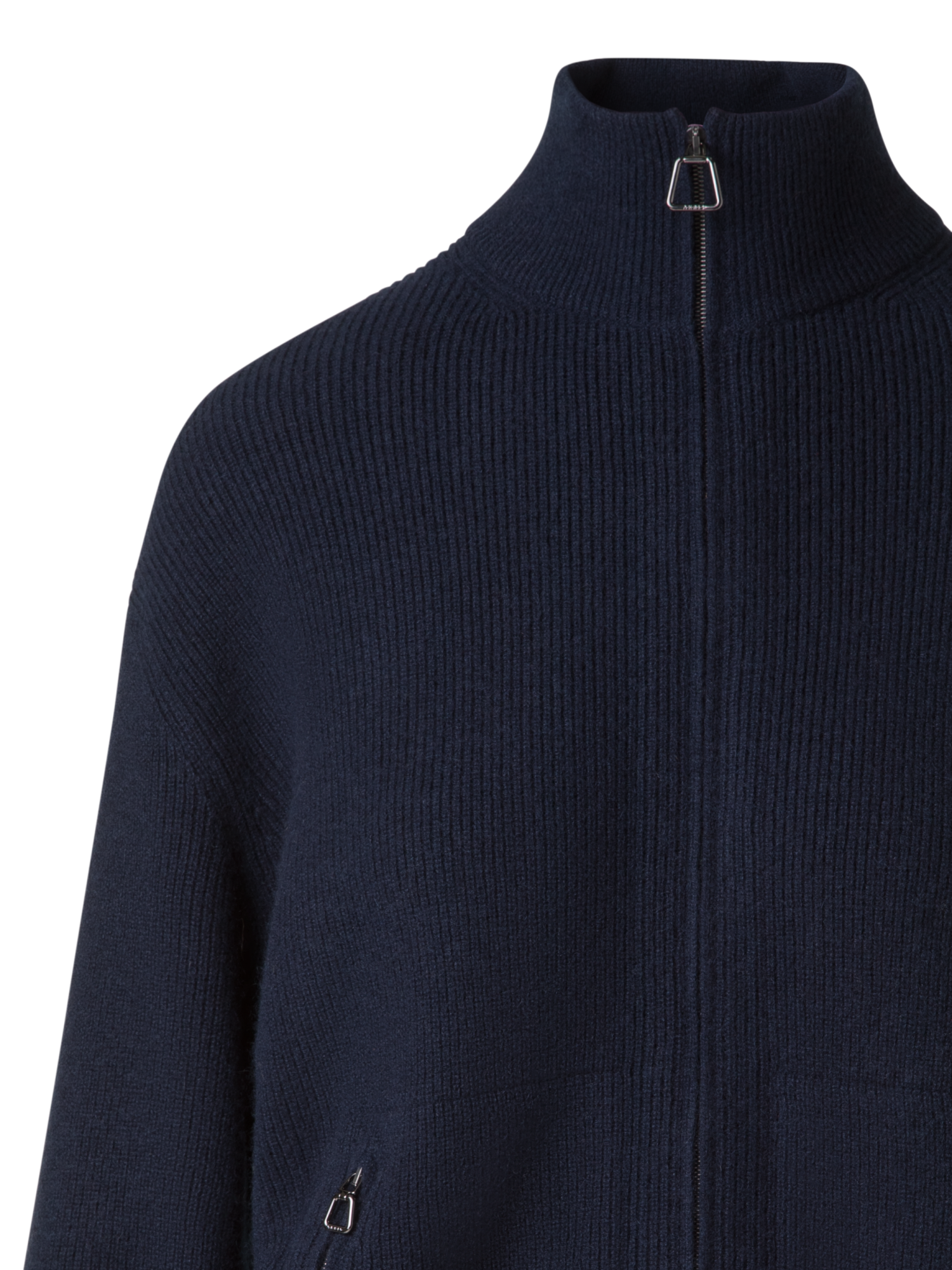 Designer Gerippte Kaschmir-Strickjacke - Dunkelblau - Blau