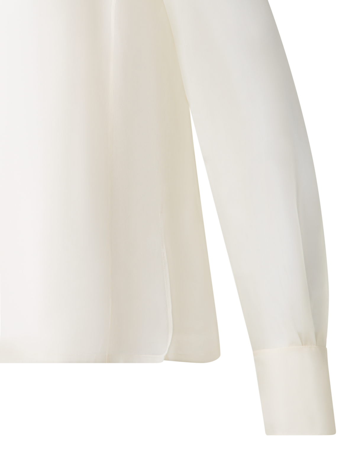 Designer Transparente Seiden-Organza-Bluse - Ecru - Weiss