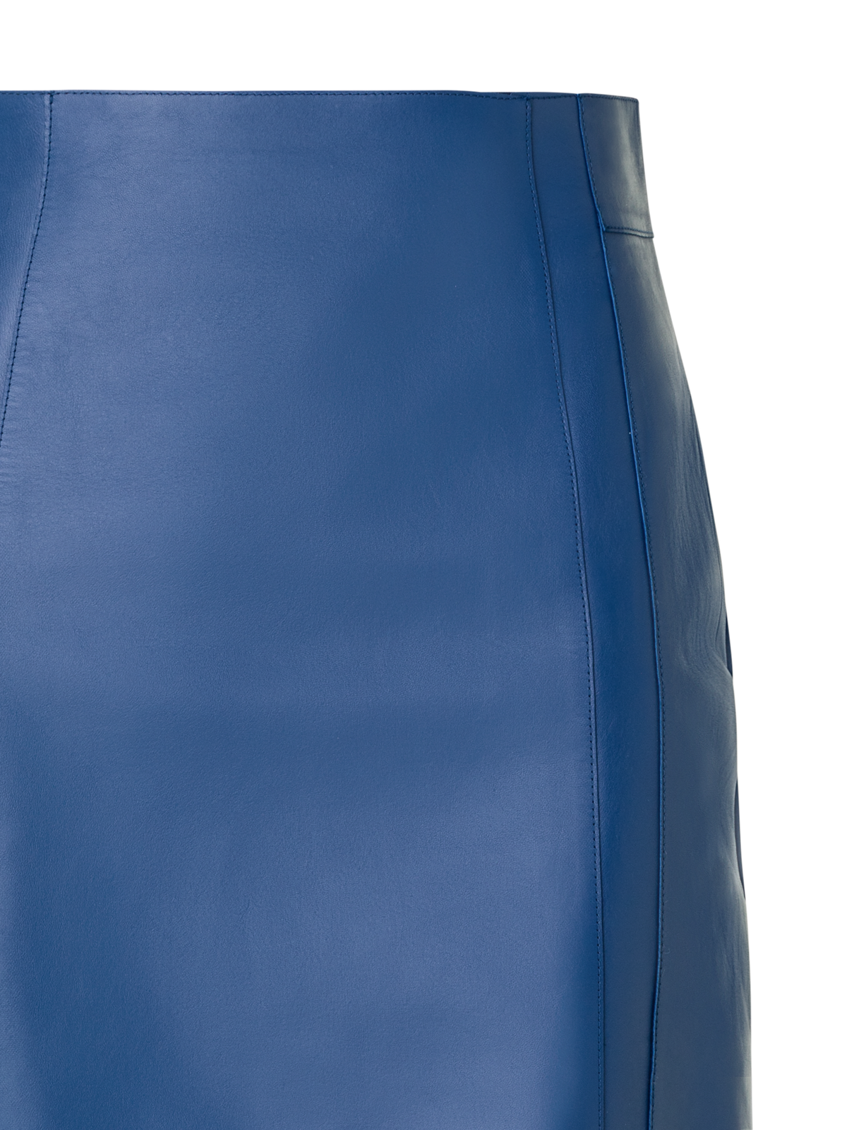 Designer Kurzer Lederrock - Blau