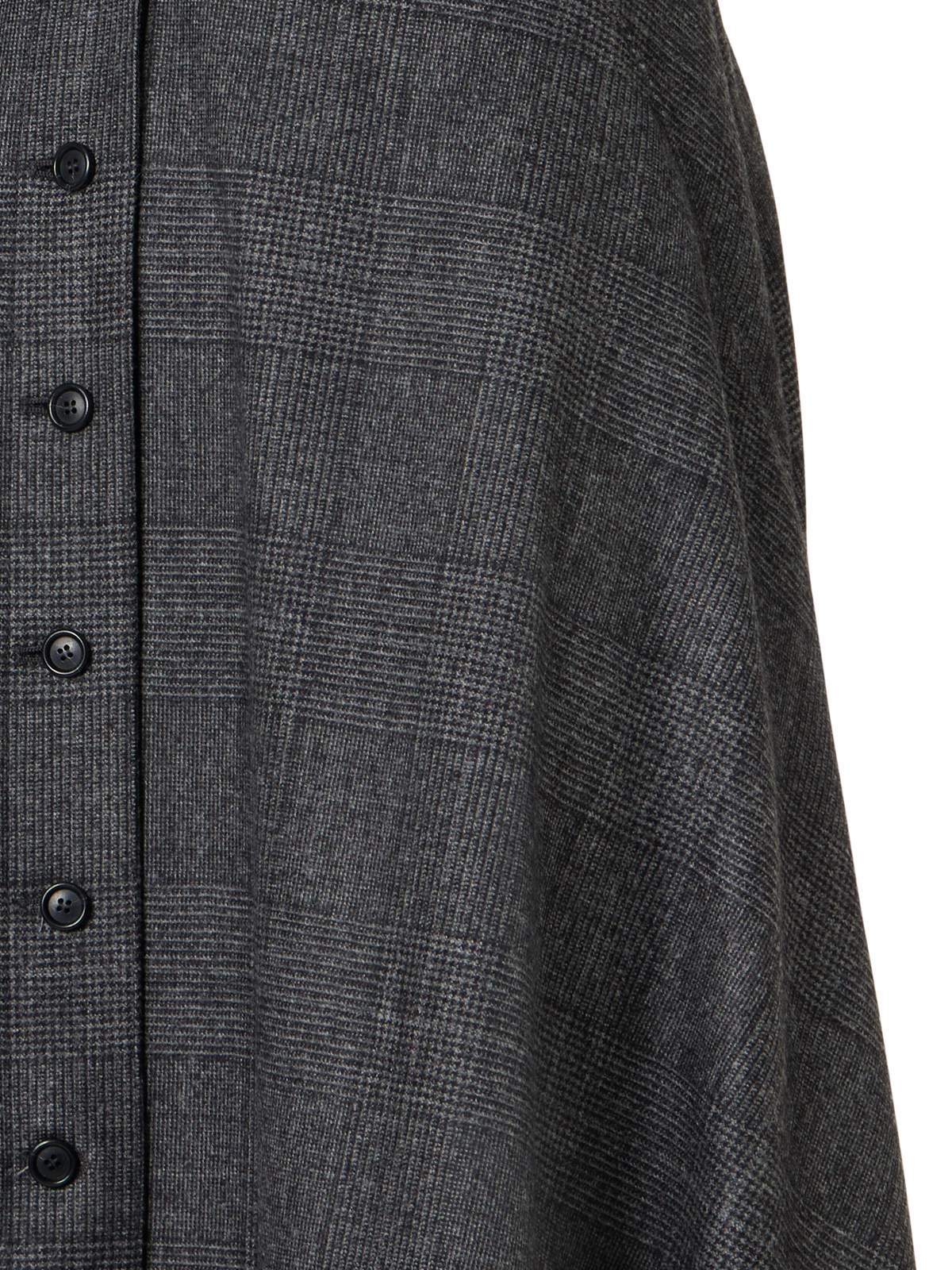 Designer Ausgestelltes Midikleid aus Flanell mit Glencheck - Schwarz - Grau - Bunt