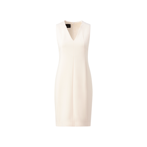 Etuikleid aus Woll-Doubleface mit V-Ausschnitt