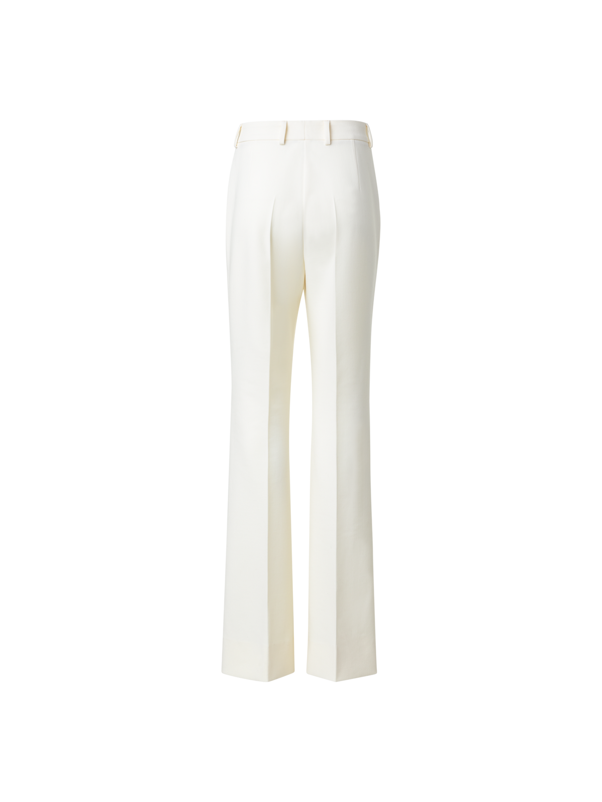 Designer Schlaghose aus Woll-Stretch-Doubleface - Ecru - Weiss