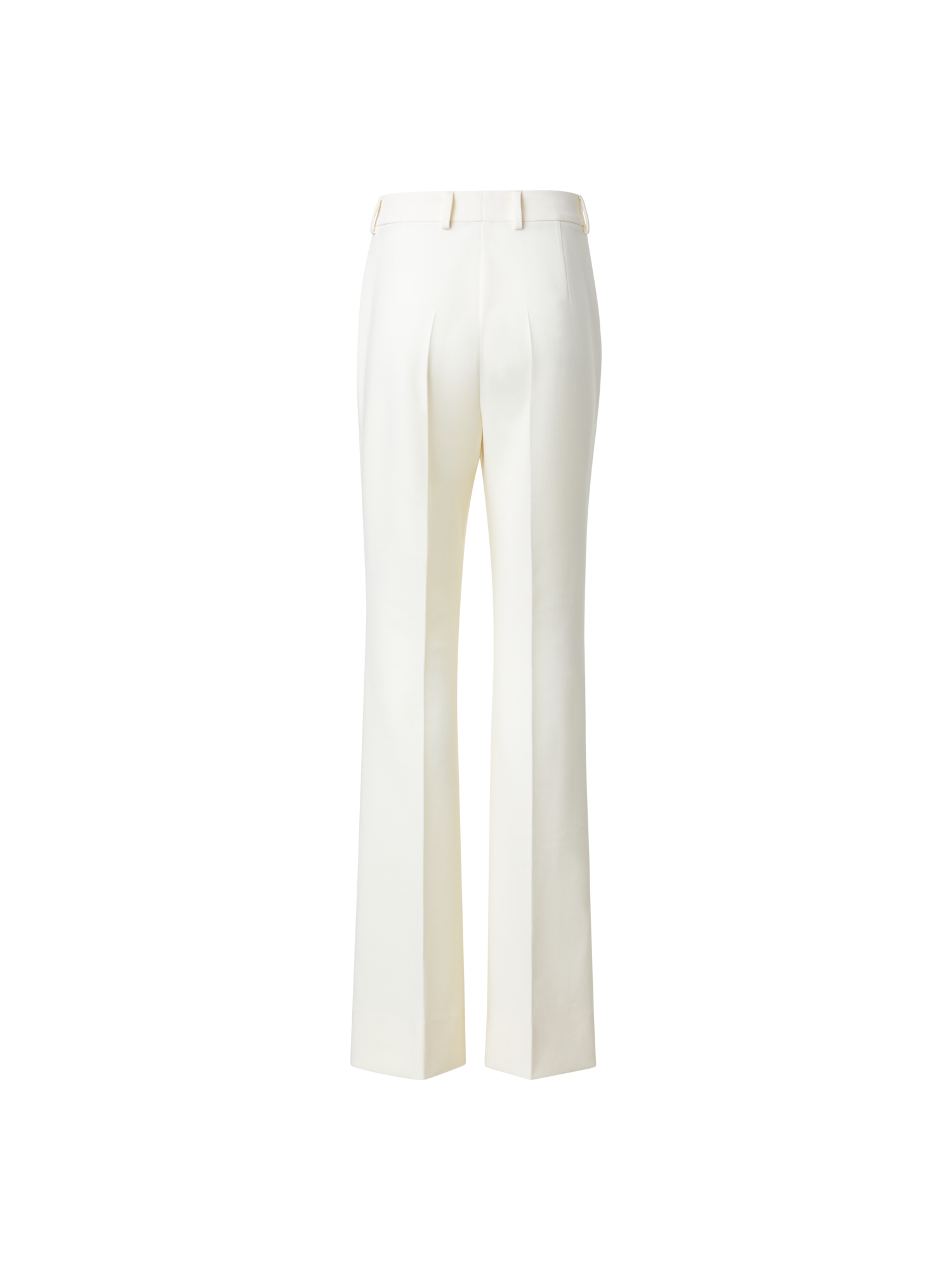 Designer Schlaghose aus Woll-Stretch-Doubleface - Ecru - Weiss