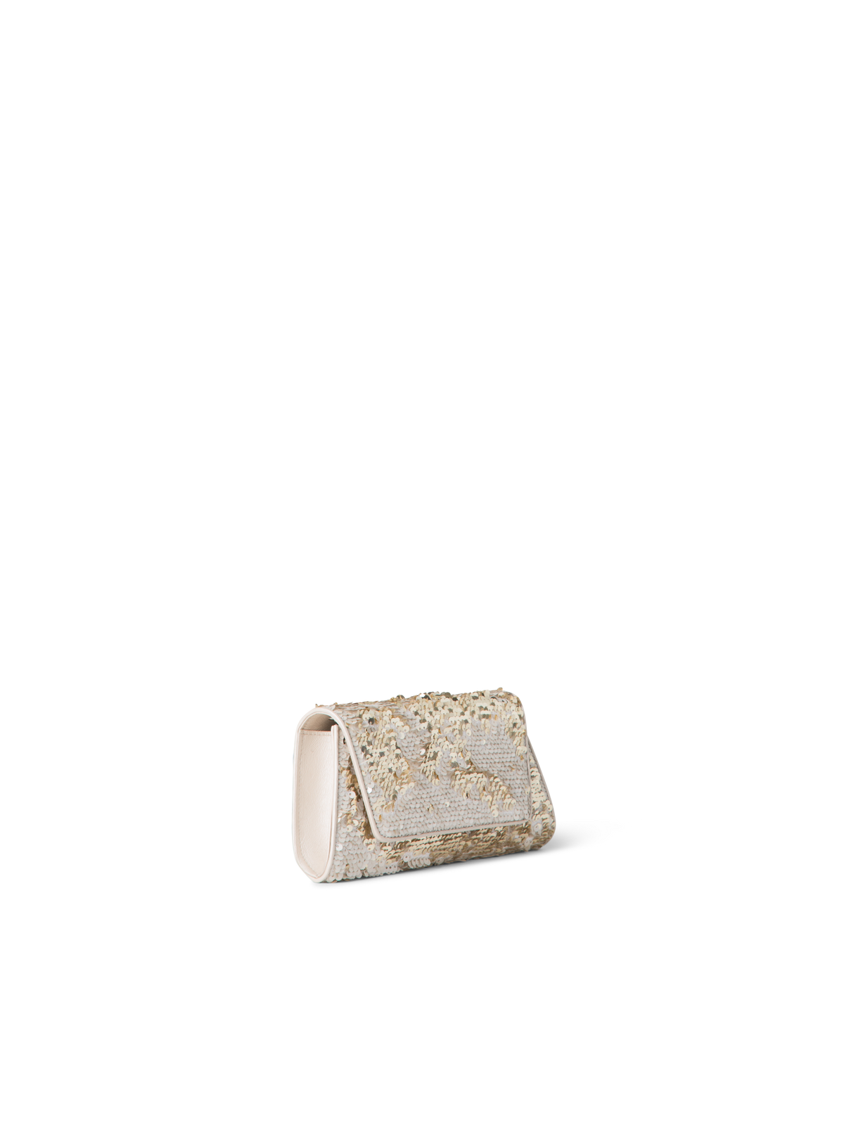 Designer Anouk Mini Trapezoid Clutch - Gold - Ecru - Weiss