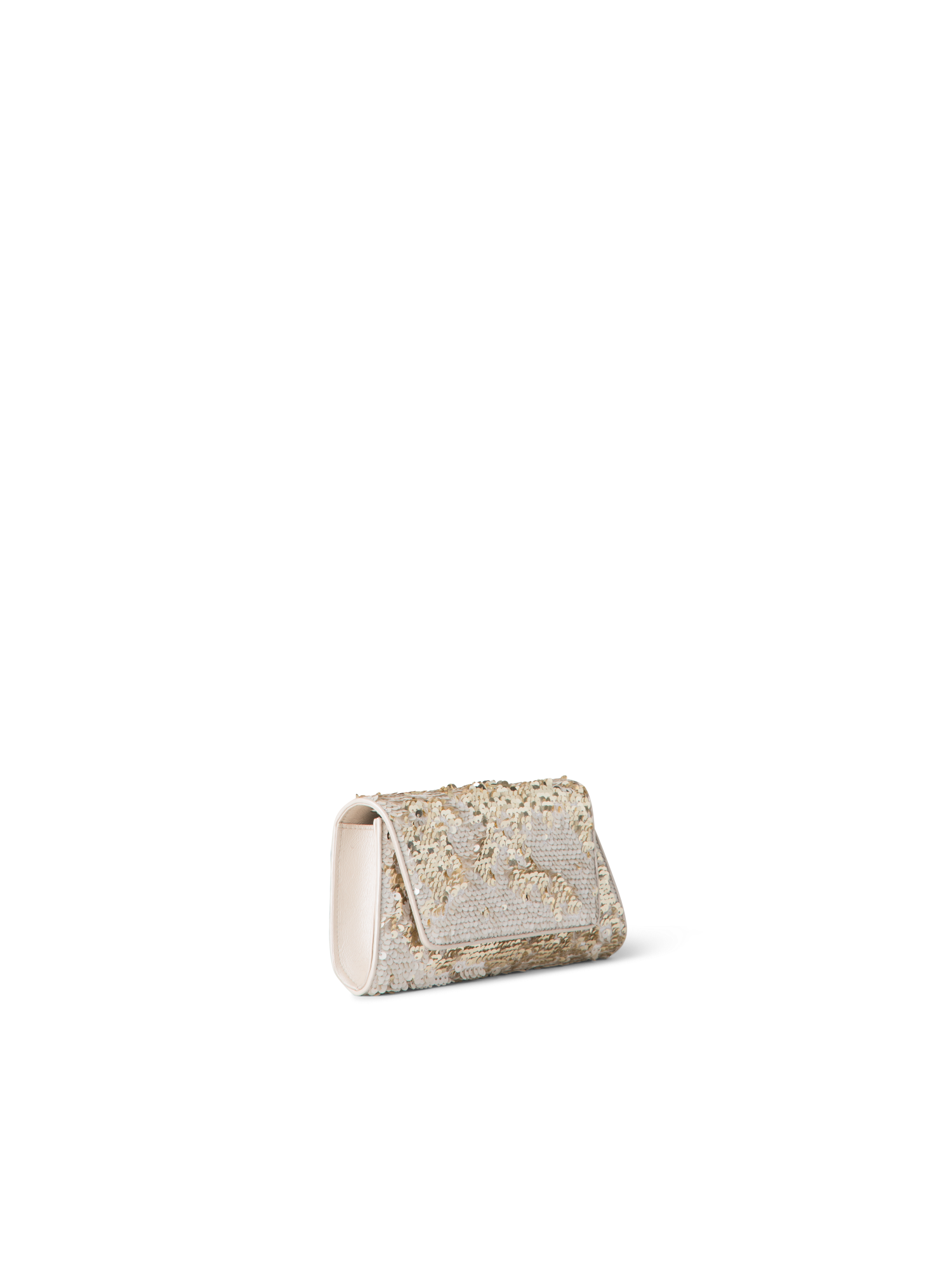 Designer Anouk Mini Trapezoid Clutch - Gold - Ecru - Weiss