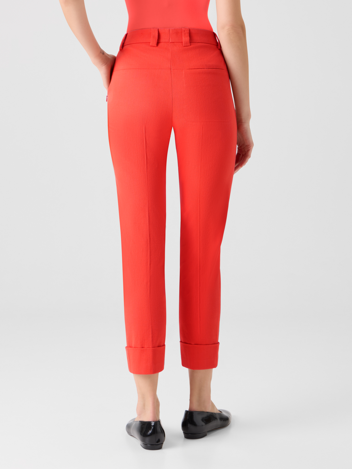 Designer Maxima tapered Hose aus Baumwolldenim - Rot #editorial