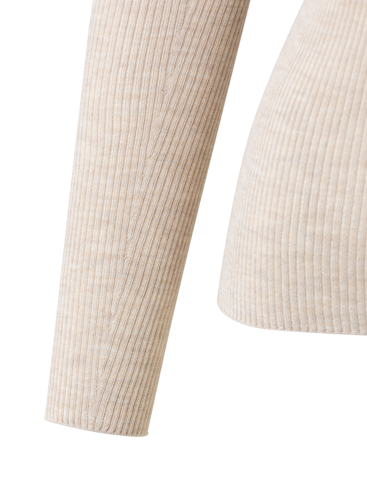 Designer Kaschmir-Seiden-Pullover mit Stehkragen - Beige