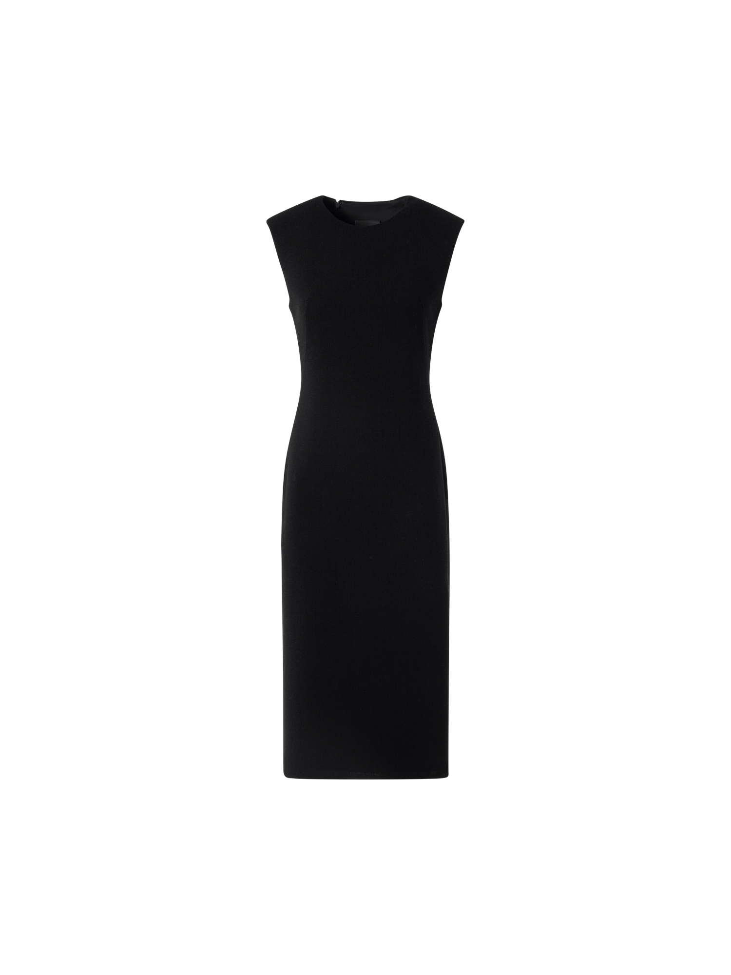 Designer Etuikleid aus Woll-Crêpe-Double-Face - Schwarz