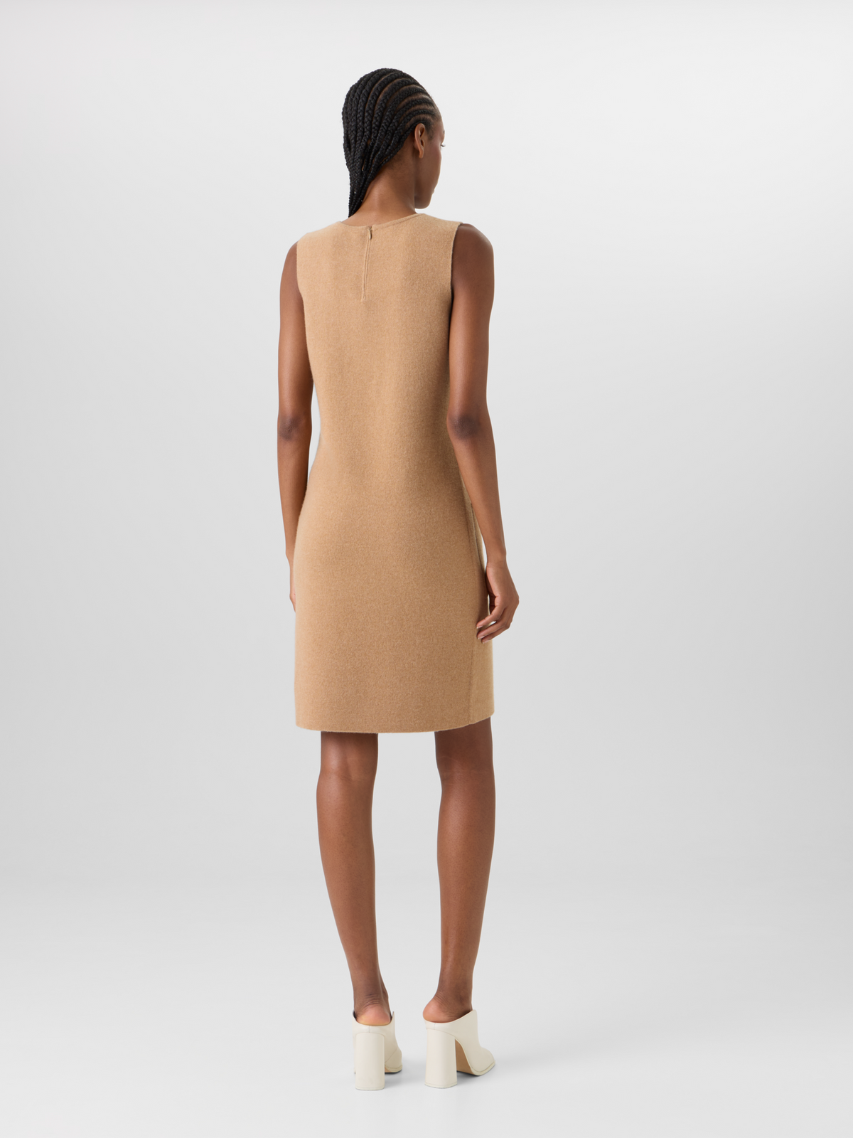 Designer Ärmelloses Strickkleid aus Kaschmir-Doubleface - Braun #editorial