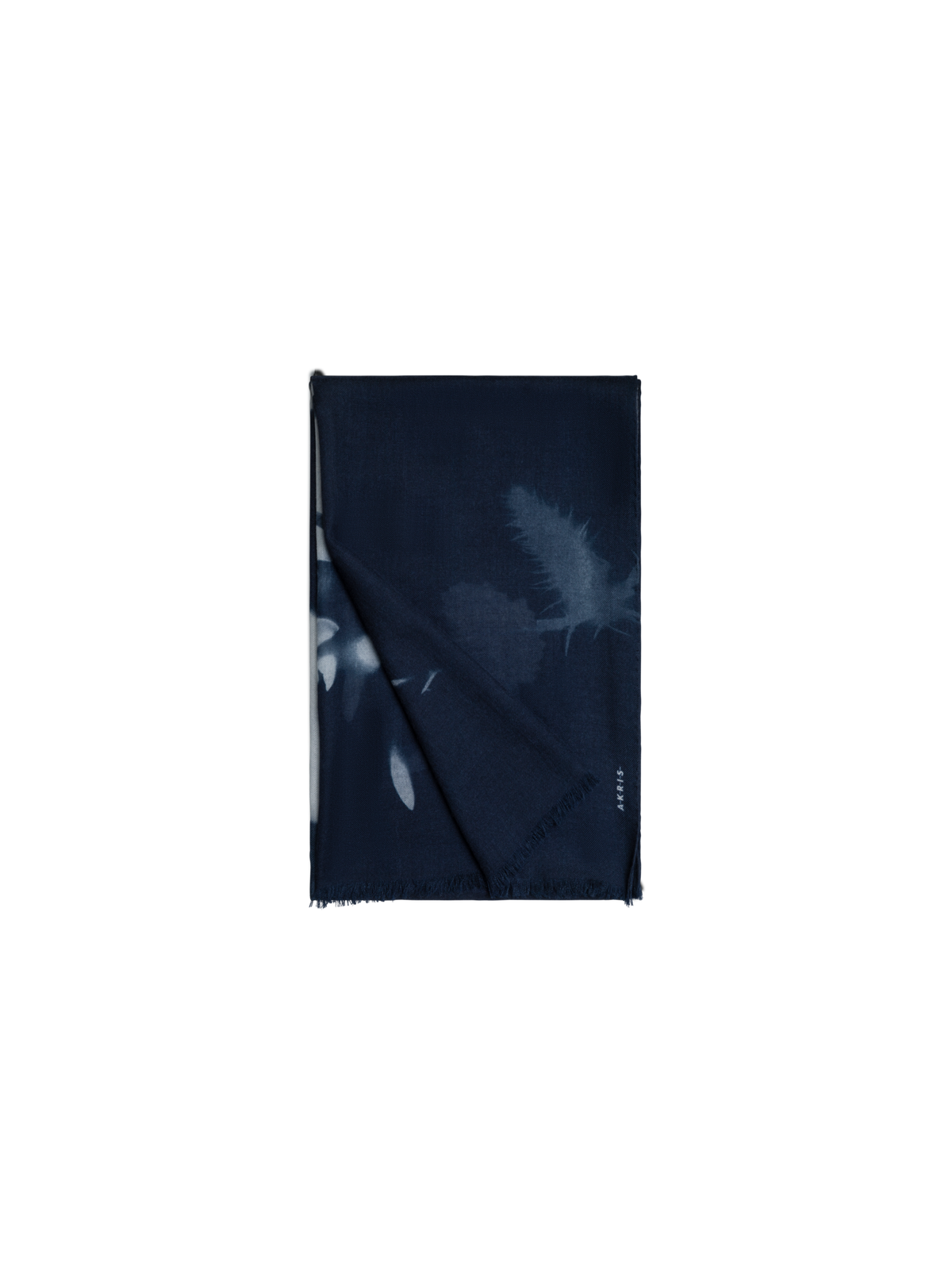 Designer Kaschmir Schal im Wildflower Print - Dunkelblau - Blau - Bunt