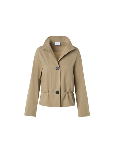Designer Kurze Baumwoll-Parkajacke mit elastischem Bund