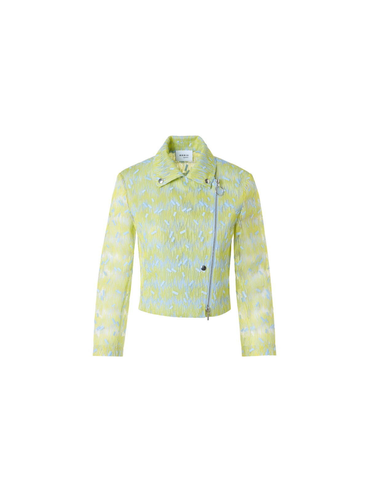 Designer Bikerjacke aus Tüll mit Scribble-Dot-Stickerei