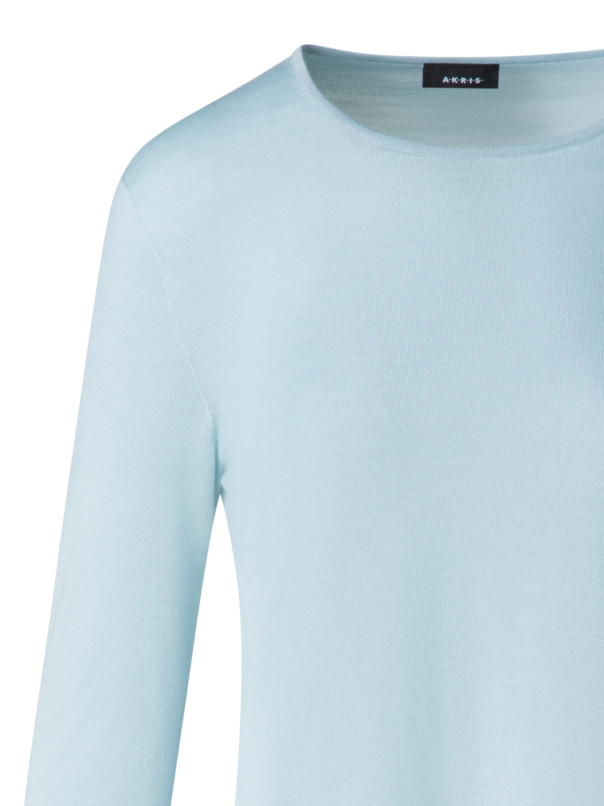 Designer Nahtloser Pullover aus Kaschmir und Seide - Blau