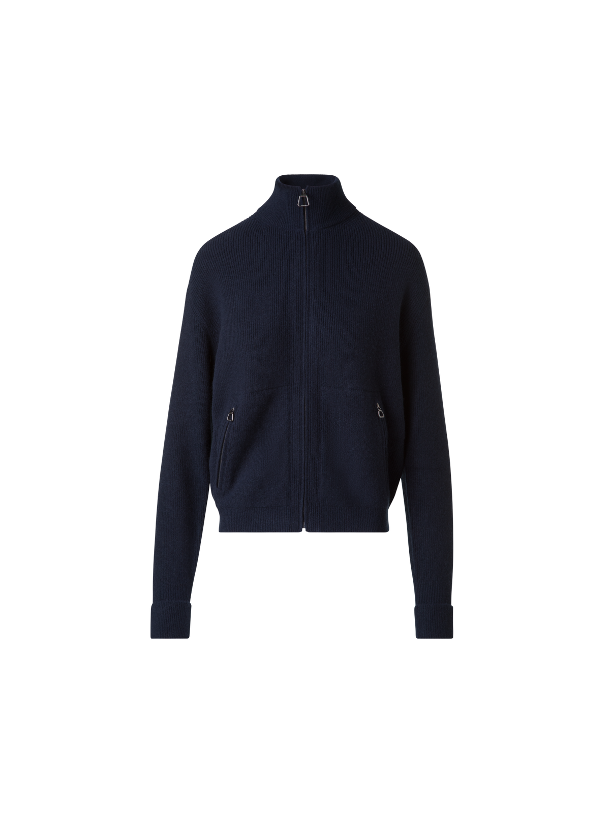 Designer Gerippte Kaschmir-Strickjacke - Dunkelblau - Blau