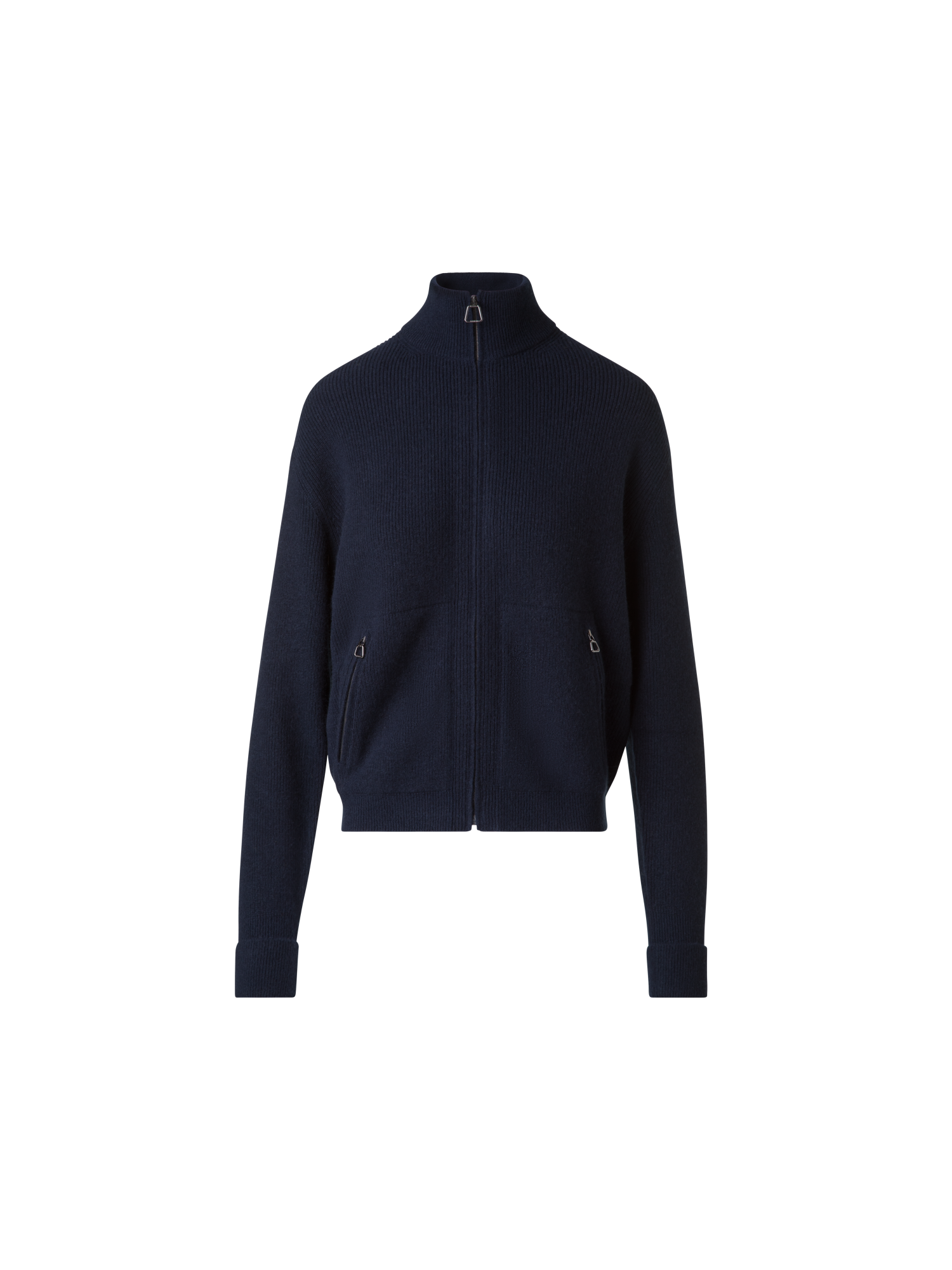 Designer Gerippte Kaschmir-Strickjacke - Dunkelblau - Blau