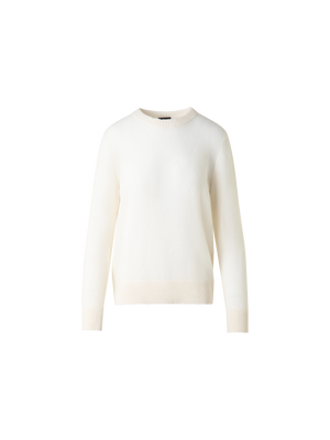 Designer Oversize-Pullover aus Kaschmir und Seide - Weiss