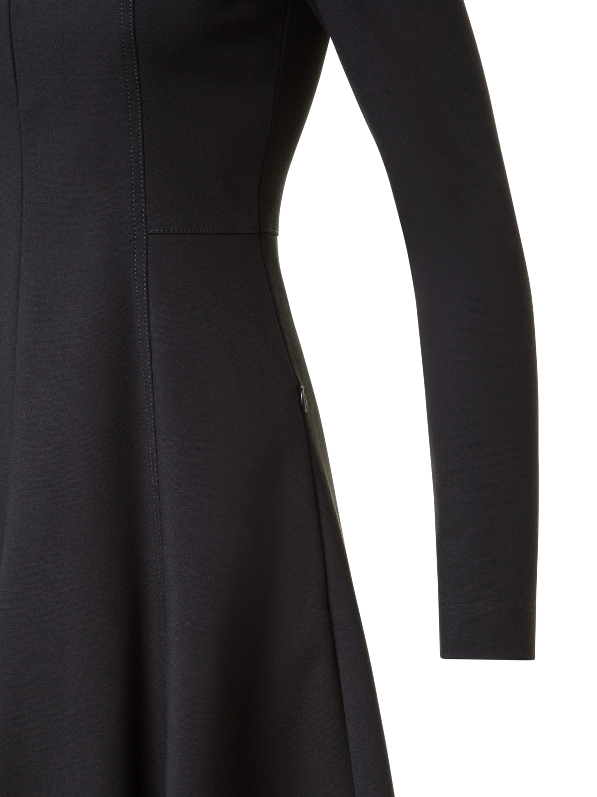 Designer Jersey-Kleid mit Rock in A-Linie - Schwarz