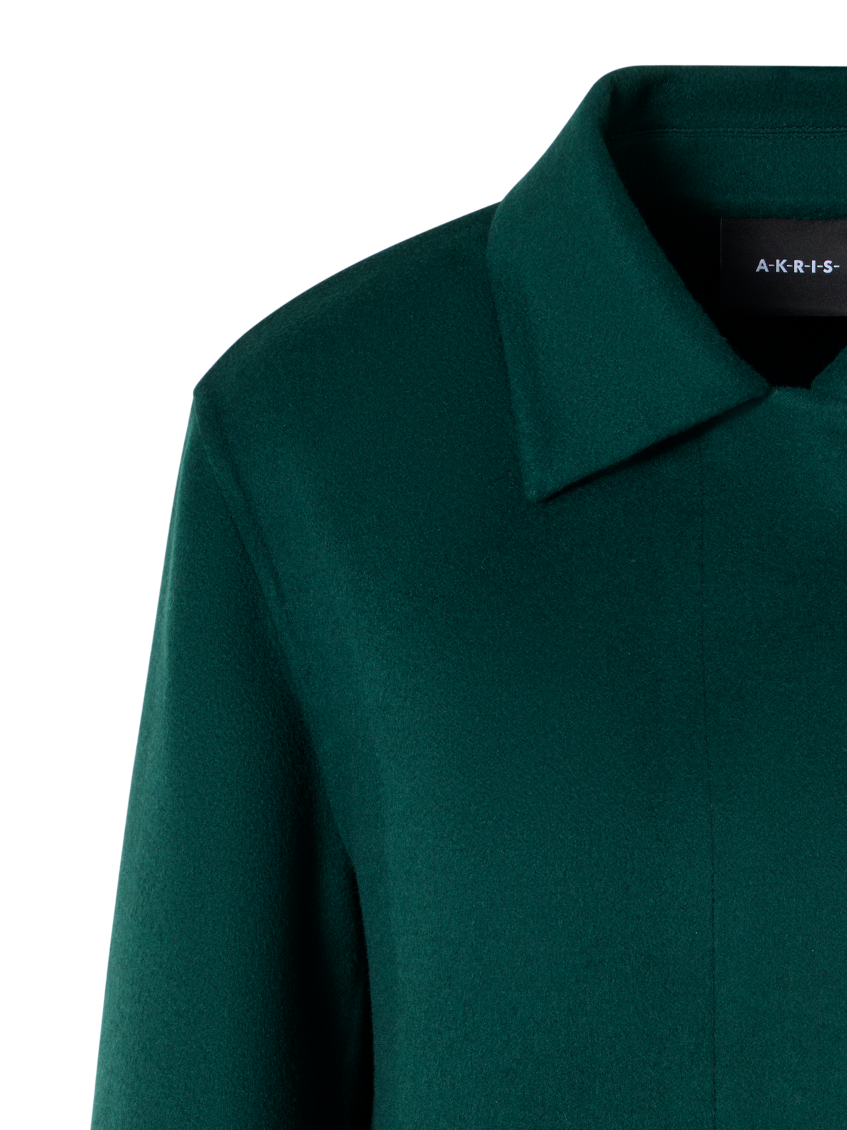 Designer Oversize Hemdjacke aus Kaschmir-Double-Face - Grün