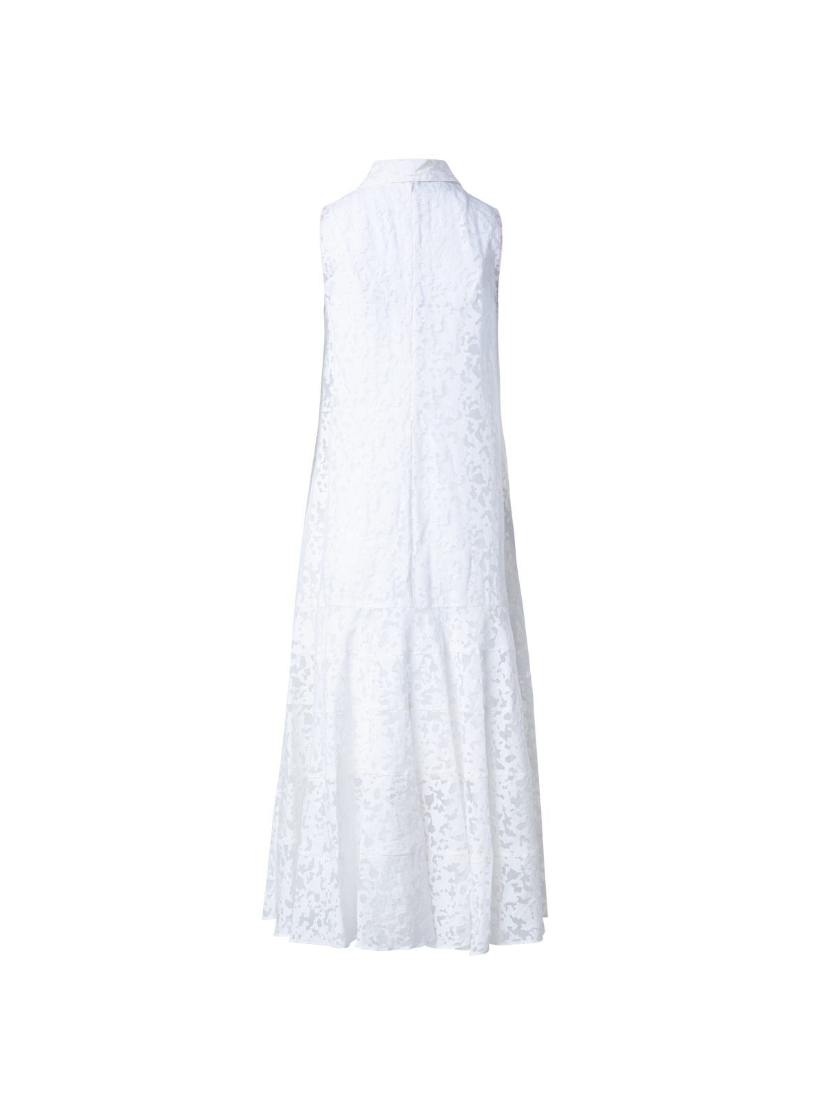 Designer Maxikleid aus transparentem Kaleidoskop-Stoff - Weiss