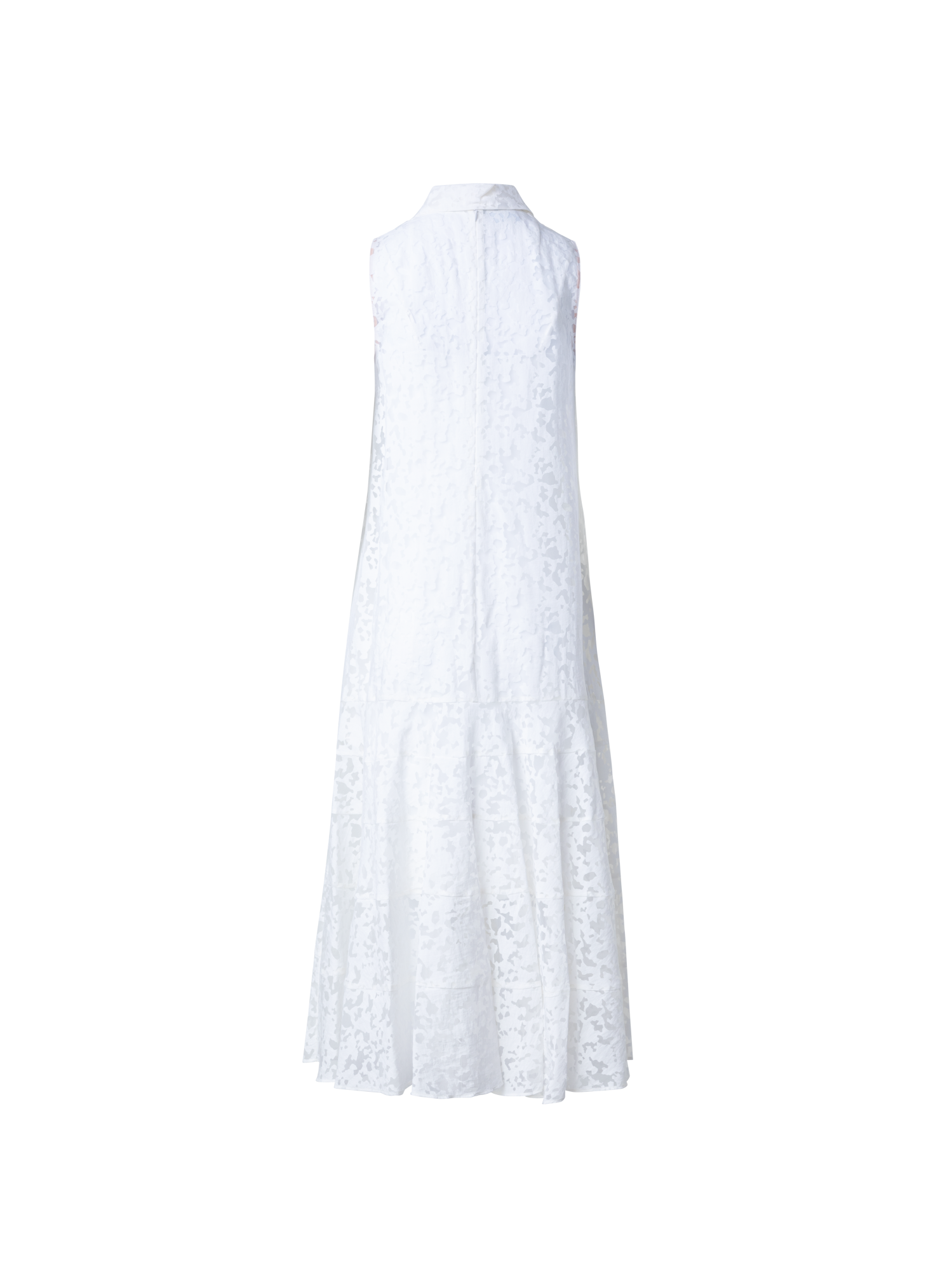 Designer Maxikleid aus transparentem Kaleidoskop-Stoff - Weiss