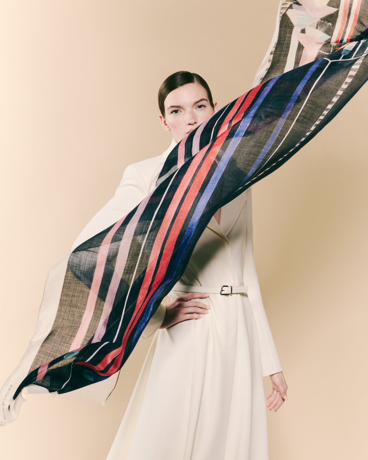 Designer Kaschmirschal mit Fuchsie Druck - Bunt #editorial