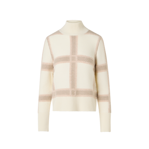 Wolle-Kaschmir Pullover mit Intarsia-Karo