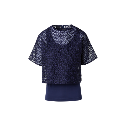 St.Gallen Flower Embroidery Organza Blouse
