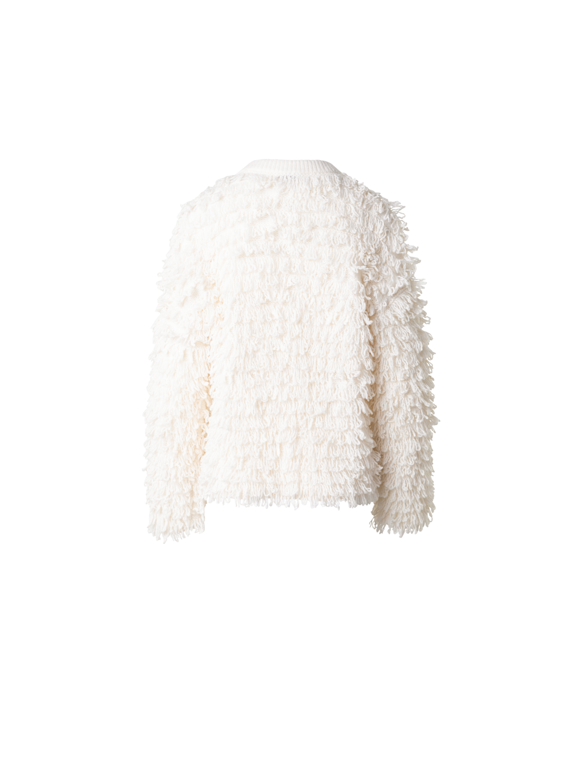 Designer Allover-Loops-Pullover - Ecru - Weiss