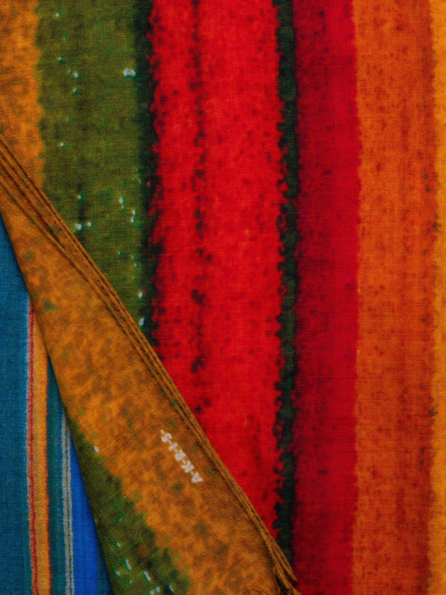 Designer Kaschmirseidenschal mit Wind Turbine Druck - Bunt