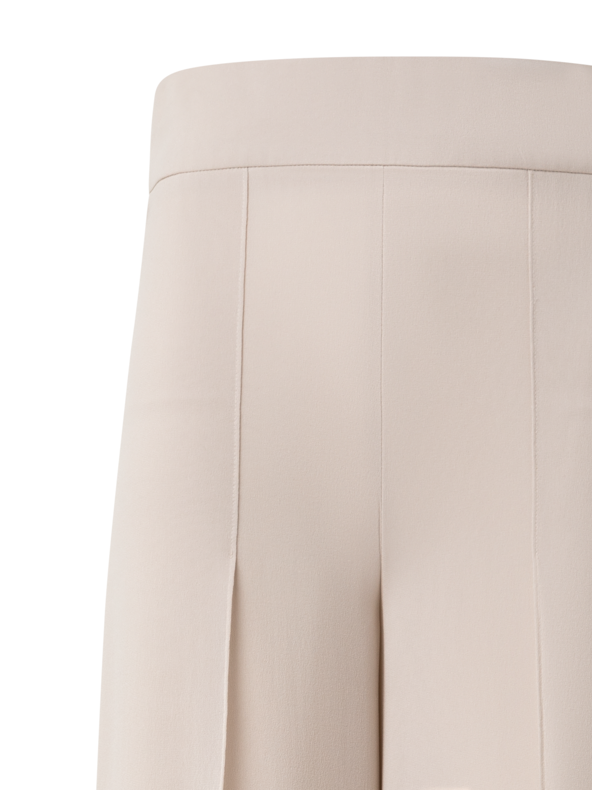 Designer Weite Hose aus Seiden-Georgette mit Schlitzen - Beige