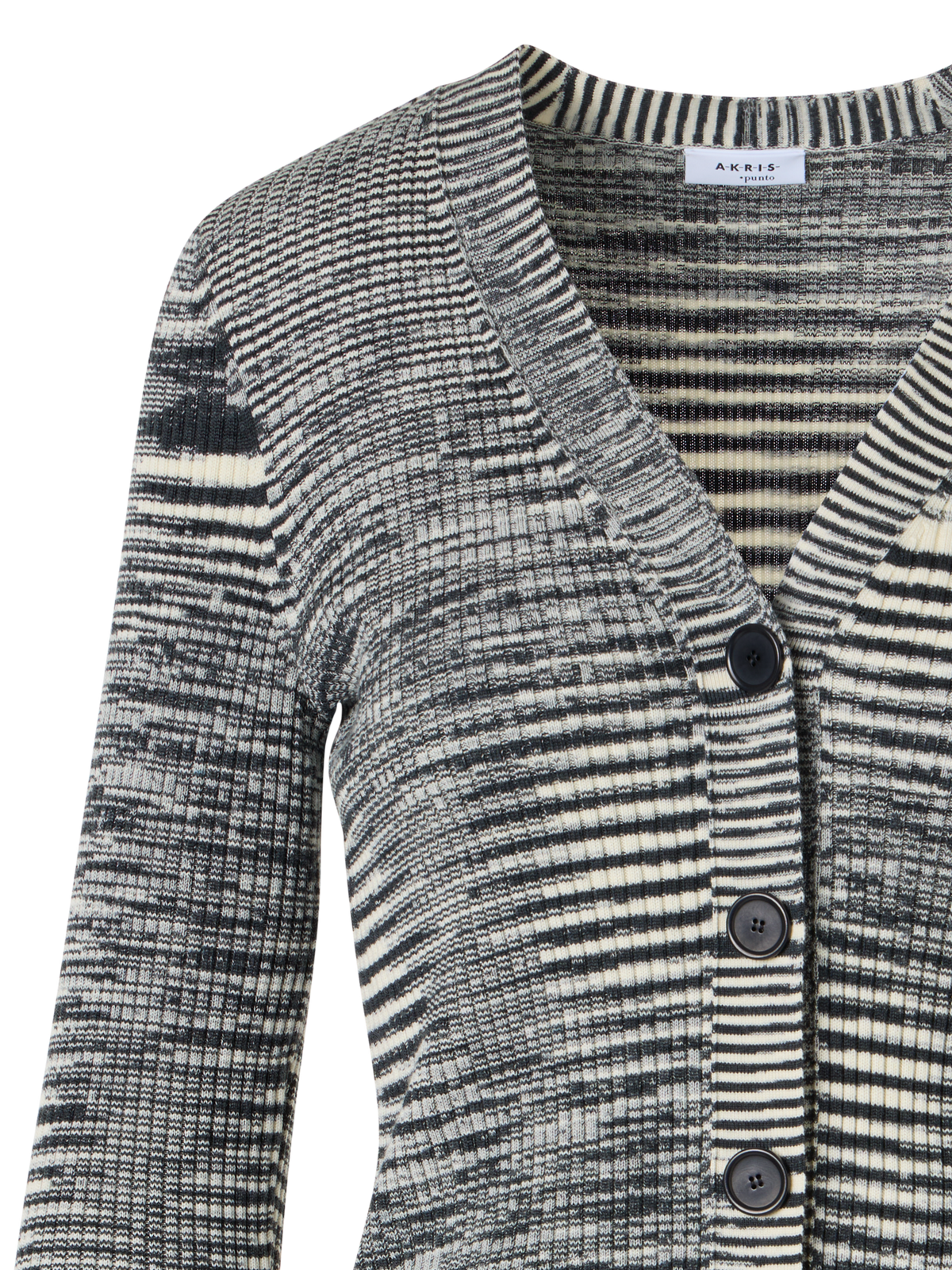 Designer Langärmelige Strickjacke aus Merinowolle - Grau